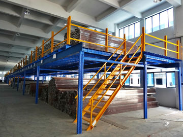 Planchers de mezzanine industriels en acier de laminage à froid pour l'entrepôt, bleu/orange